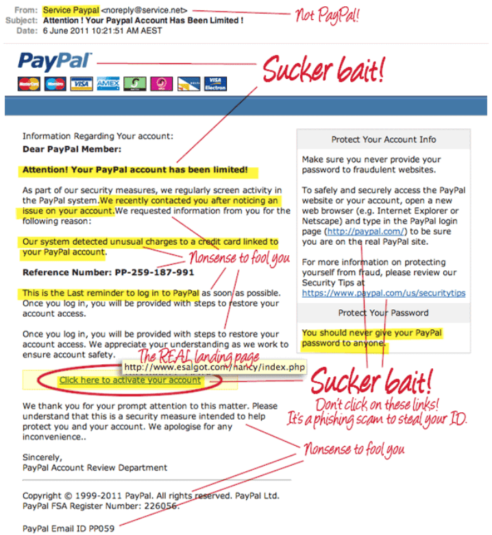 paypal spoof example